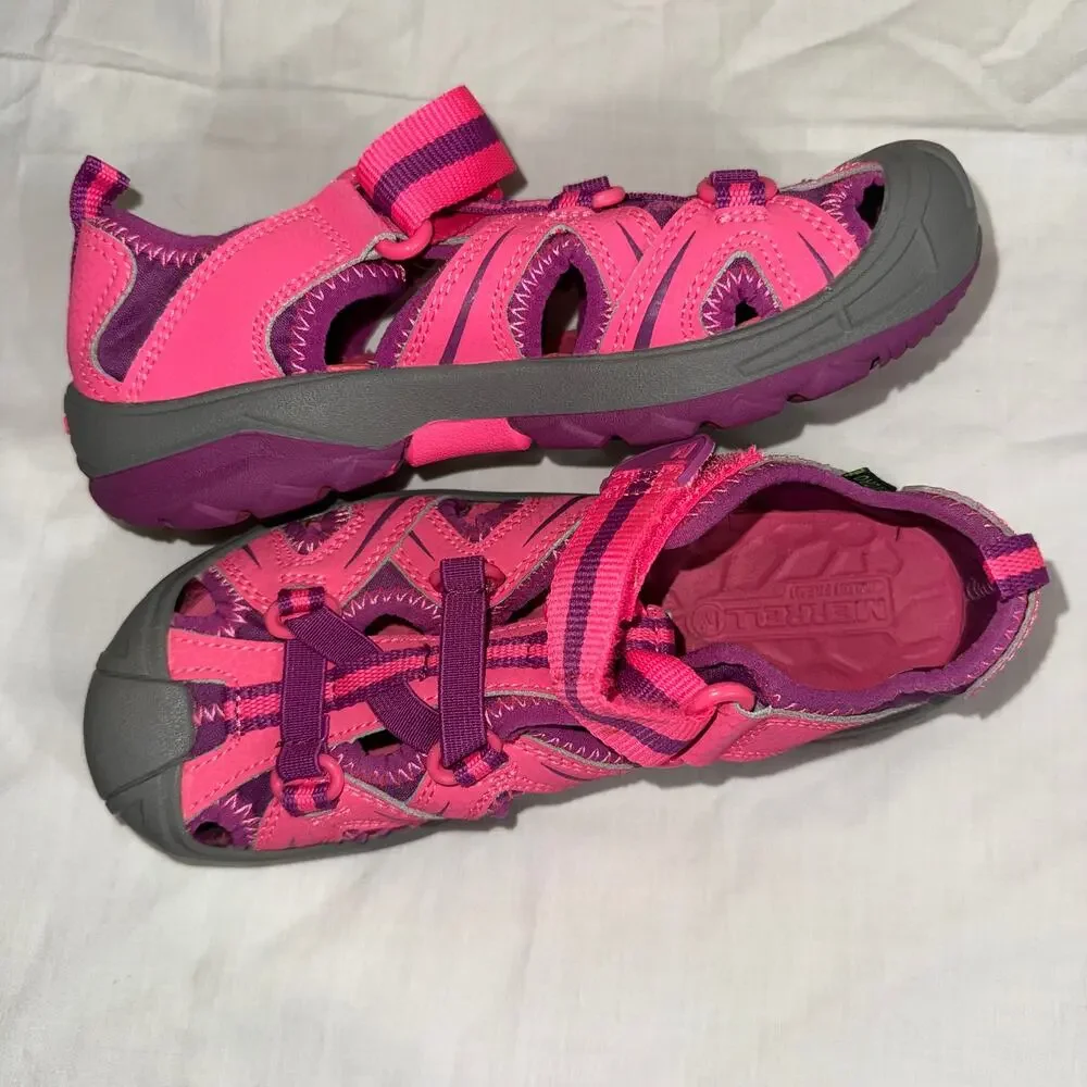 Merrell Hydro Kids Closed Toe Hiking Water Sandals Pink Purple Size 1Y